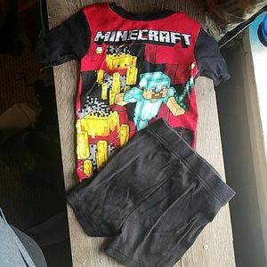 Boys Minecraft shorts PJ set